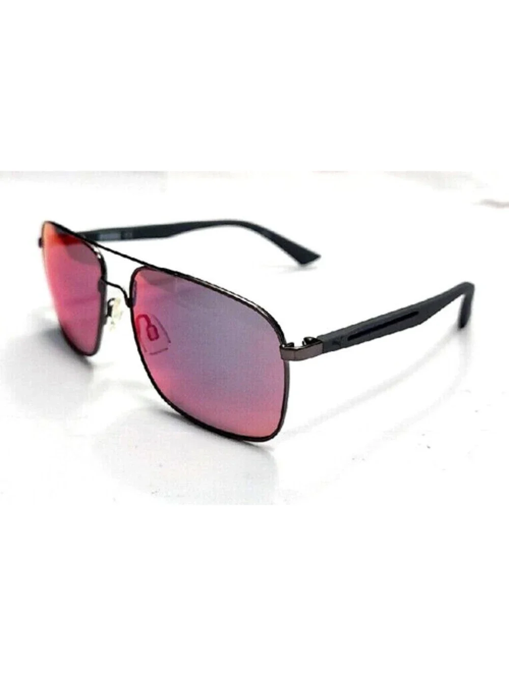 PUMA PU0006S 004 Flexstyle Gunmetal Square Sunglasses 59-16 135 New Box Pouch